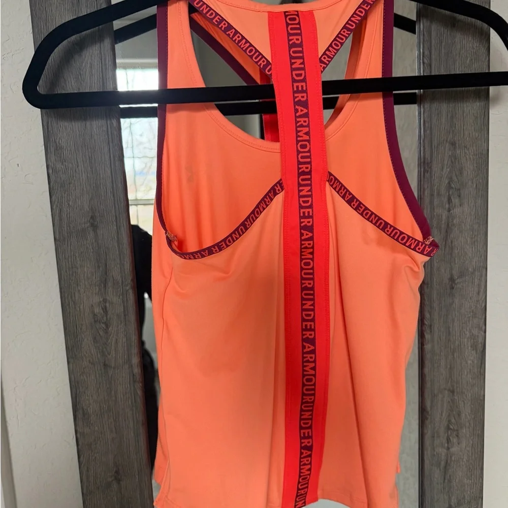 Girls Under Armour Orange Tank & Short Set - Picture 4 of 7